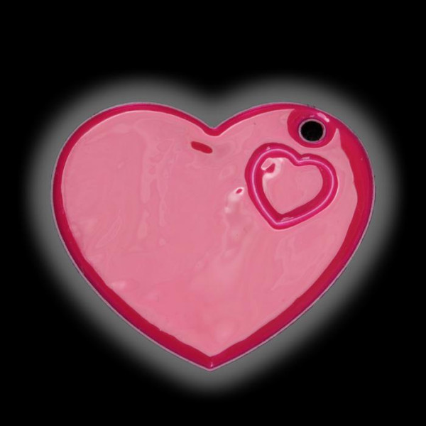 Светоотражающий элемент Сердце на цепочке 5*5,5см розовый - фото 2 - id-p155809227