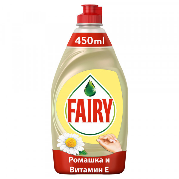 Средство для мытья посуды Fairy нежные руки Ромашка и витамин Е 450мл - фото 9 - id-p224822851