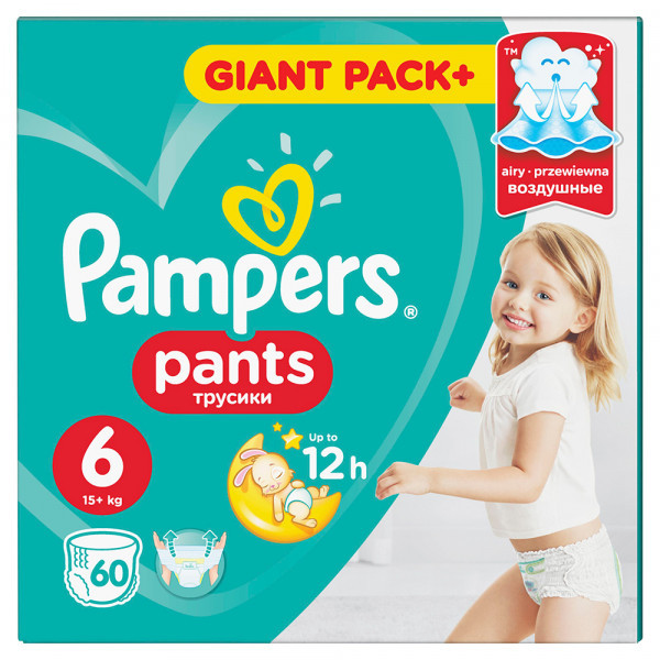 Подгузники-трусики Pampers Pants 6 (>15кг) 60шт - фото 2 - id-p119997677