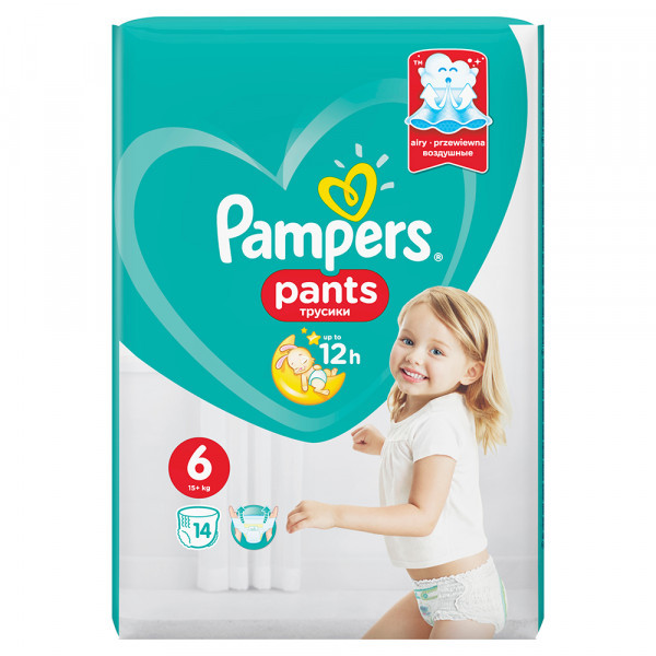 Подгузники-трусики Pampers Pants 6 (>15кг) 14шт - фото 2 - id-p196378710