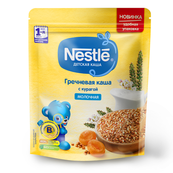 Каша Nestle гречневая курага молочная дой-пак 200г - фото 2 - id-p133043652