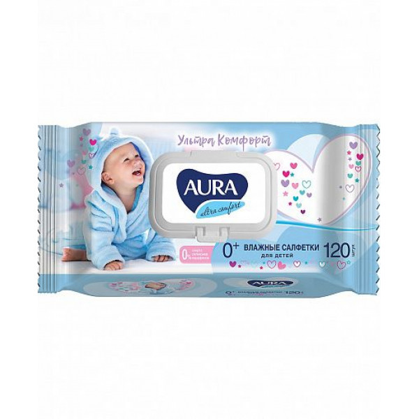 Салфетки влажные Aura Ultra Comfort алоэ и витамин Е 60шт - фото 2 - id-p208454997