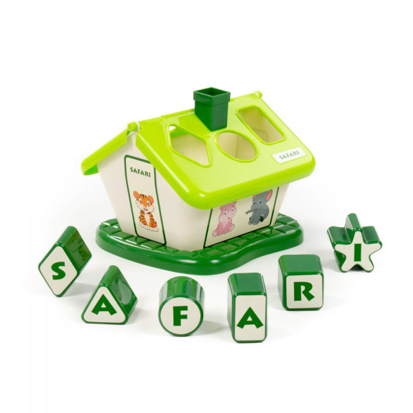 Развивающая игрушка-сортер Полесье Садовый домик сафари (зелёный) - фото 3 - id-p164224072
