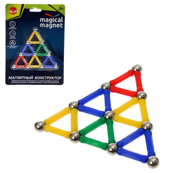 Конструктор магнитный Magical Magnet Треугольник (28 деталей) - фото 1 - id-p226561096
