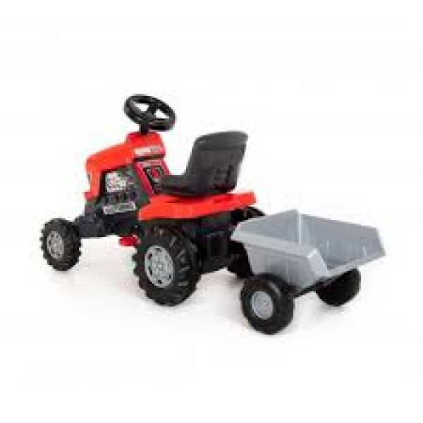 Трактор-каталка с педалями Полесье Turbo красная с полуприцепом - фото 3 - id-p205715383