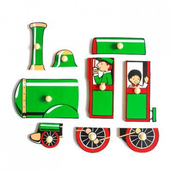 Развивающая игрушка-вкладыш Поезд Паровоз деревянная - фото 2 - id-p191736392