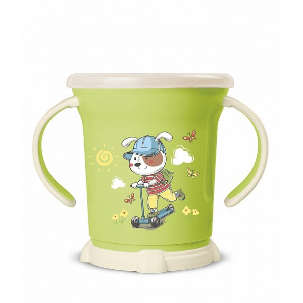 Чашка для сухих завтраков Пластишка с декором зелёный 270мл 18+ - фото 3 - id-p133043004