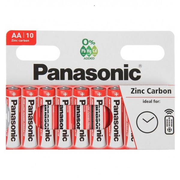 Батарейки Panasonic Zinc Carbon солевая AA R6-10BL 1.5V (цена за штуку) - фото 3 - id-p193304055