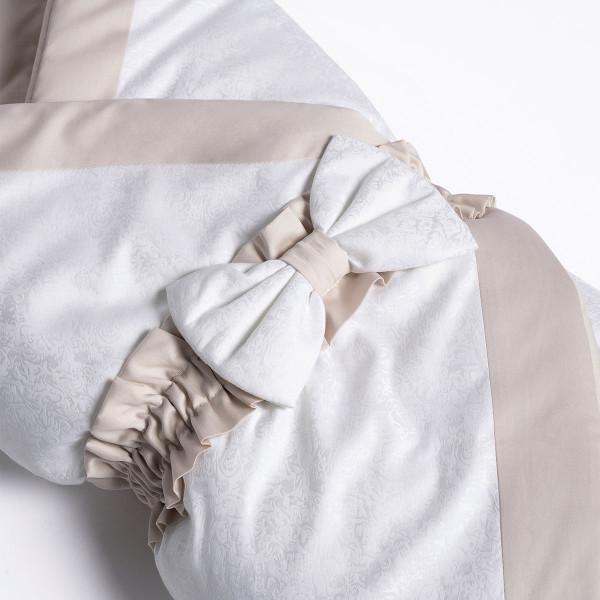 Конверт-одеяло Perina с бантом на выписку Бежево-белый одеяло 90х90см - фото 8 - id-p178649963