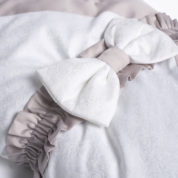 Конверт-одеяло Perina с бантом на выписку Серо-белый одеяло 90х90см - фото 4 - id-p178649964