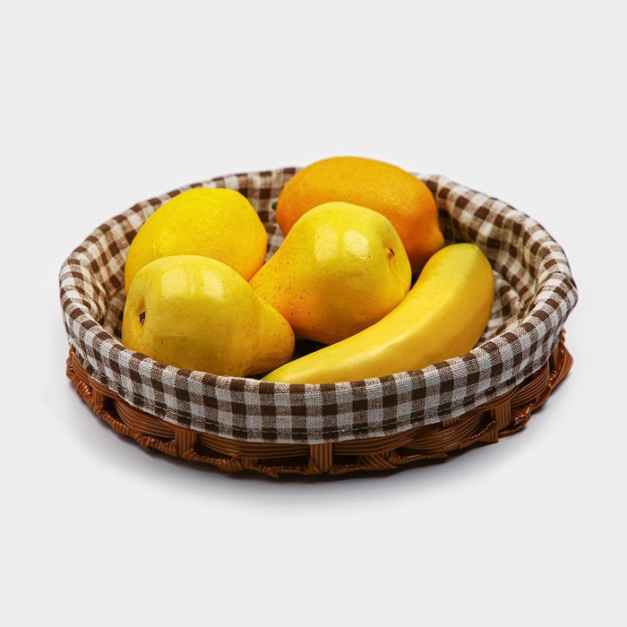 Корзинка для фруктов и хлеба Доляна «Домашний уют», d=25,5 см, цвет шоколадный - фото 1 - id-p226564416