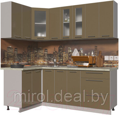 Готовая кухня Интерлиния Мила Пластик 1.2x2.1 - фото 1 - id-p226568843