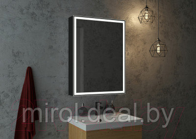 Шкаф с зеркалом для ванной Континент Mirror Box Black Led 60х80 - фото 8 - id-p226570433