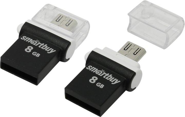 Накопитель SmartBuy SB8GBPO-K USB2.0/USB micro-B OTG Flash Drive 8Gb (RTL) - фото 1 - id-p226564795