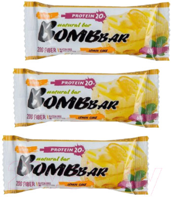 Набор протеиновых батончиков Bombbar Лимонный торт (20x60г) - фото 1 - id-p225918059