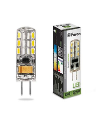 Лампа светодиодная Feron LB-420 G4 2W 12V 4000K 25448