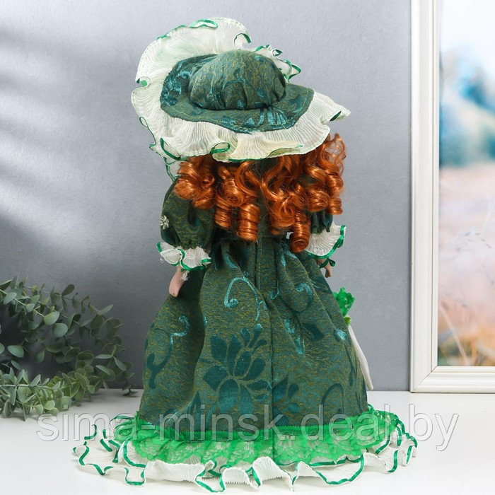 Кукла коллекционная керамика "Фрейлина Абигейл в изумрудном платье" 40 см - фото 4 - id-p226575072