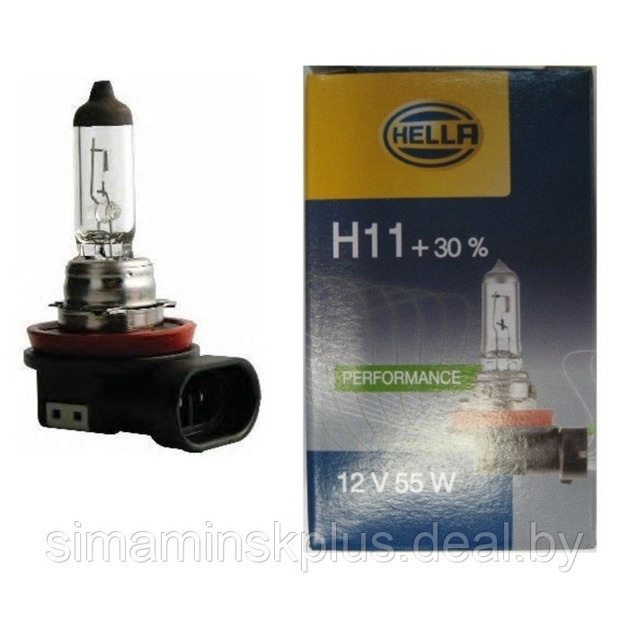 Лампа автомобильная Hella +30%, H11, 12 В, 55 Вт, 8GH 008 358-151 - фото 1 - id-p226575747