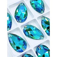 Пришивные стразы Aquamarine Shimmer 3065 (Капли) 11*18 mm