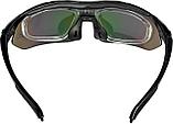 Очки спортивные солнцезащитные с 5 сменными линзами в чехле, черные, фото 5
