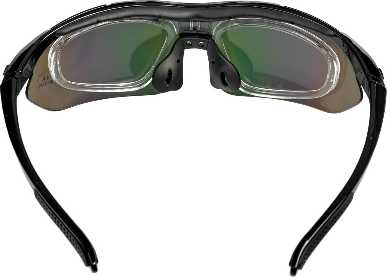 Очки спортивные солнцезащитные с 5 сменными линзами в чехле, черные - фото 5 - id-p211798439