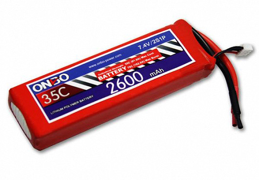Аккумулятор LiPo Onbo 2600mAh 2S 7.4V (35C) T-dean - фото 1 - id-p226577805