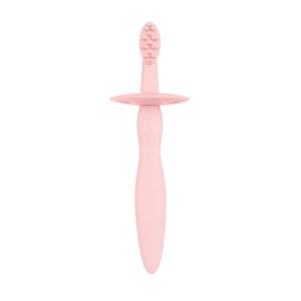 Силиконовая зубная щетка Canpol с ограничетелем розовая - фото 4 - id-p203319032