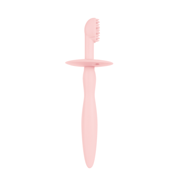 Силиконовая зубная щетка Canpol с ограничетелем розовая - фото 5 - id-p203319032