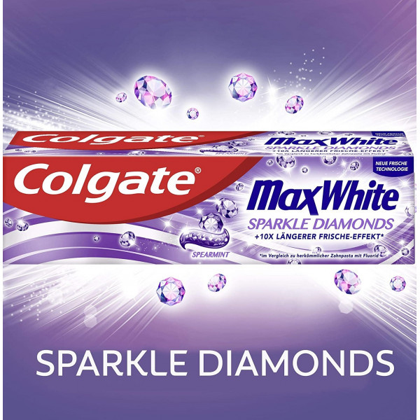 Зубная паста Colgate MaxWhite Sparkle Diamonds блеск бриллиантов 100мл - фото 2 - id-p205279718