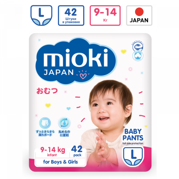 Подгузники Mioki Premium Japan M (6-11кг) 46шт - фото 2 - id-p213239905
