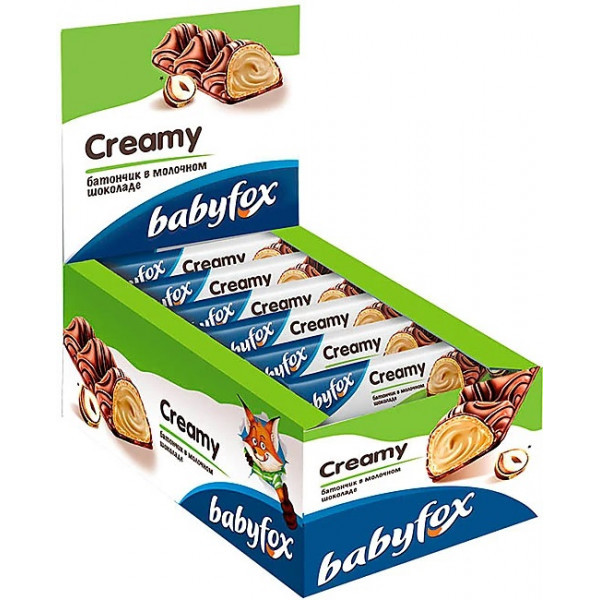 Батончик Babyfox Creamy с молочно-ореховой начинкой в молочном шоколаде 23г - фото 2 - id-p213239916