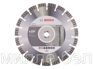 Алмазный круг 300х22 мм по бетону сегмент. Turbo BEST FOR CONCRETE BOSCH ( сухая резка)