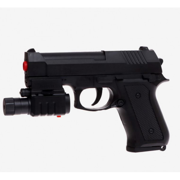 Пистолет пневматический Glock Агент с лазером и фонариком стреляет пульками 6мм (в коробке) - фото 2 - id-p218668295