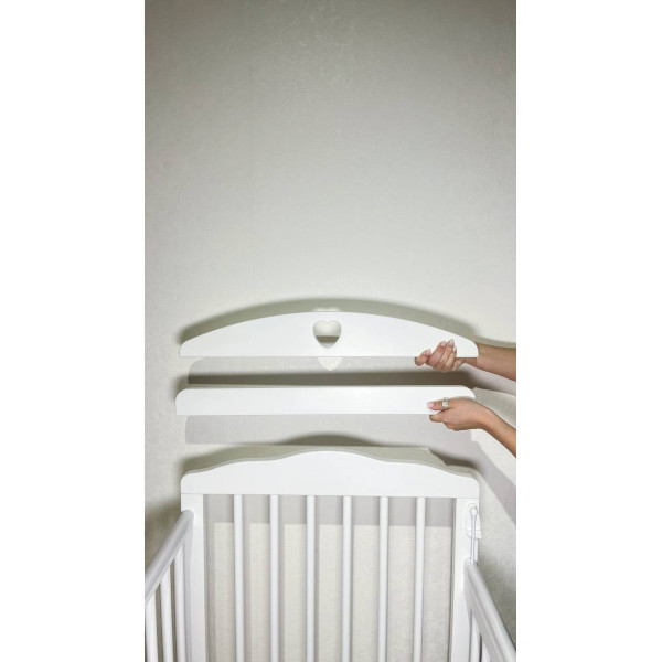 Кровать детская Giovanni Elegance 19 белый (с сердечком) - фото 2 - id-p226161944