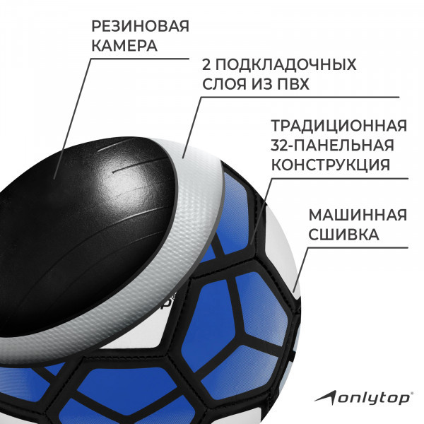 Мяч футбольный Onlytor PVC 32 панели р-р 5 - фото 9 - id-p226561967