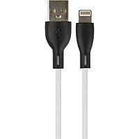 PERFEO Кабель USB A вилка - Lightning вилка, 2.4A, белый, силикон, длина 1 м., SILICON (I4337)