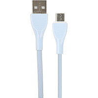 PERFEO Кабель USB A вилка - Micro USB вилка, 2.4A, голубой, силикон, длина 1 м., ULTRA SOFT (U4022)