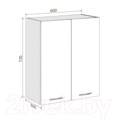 Шкаф навесной для кухни Кортекс-мебель Корнелия Мара ВШ60с - фото 4 - id-p226591927