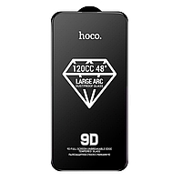 Защитное стекло iPhone 15 Pro Max (Черное) с полной проклейкой 9D HOCO A34