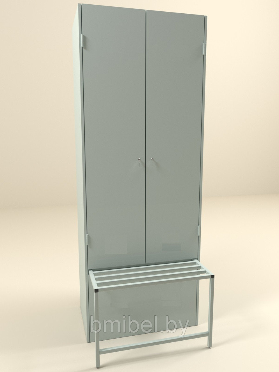 Шкаф металлический гардеробный 1750*500*500 (0,6мм) с выдвижной скамейкой