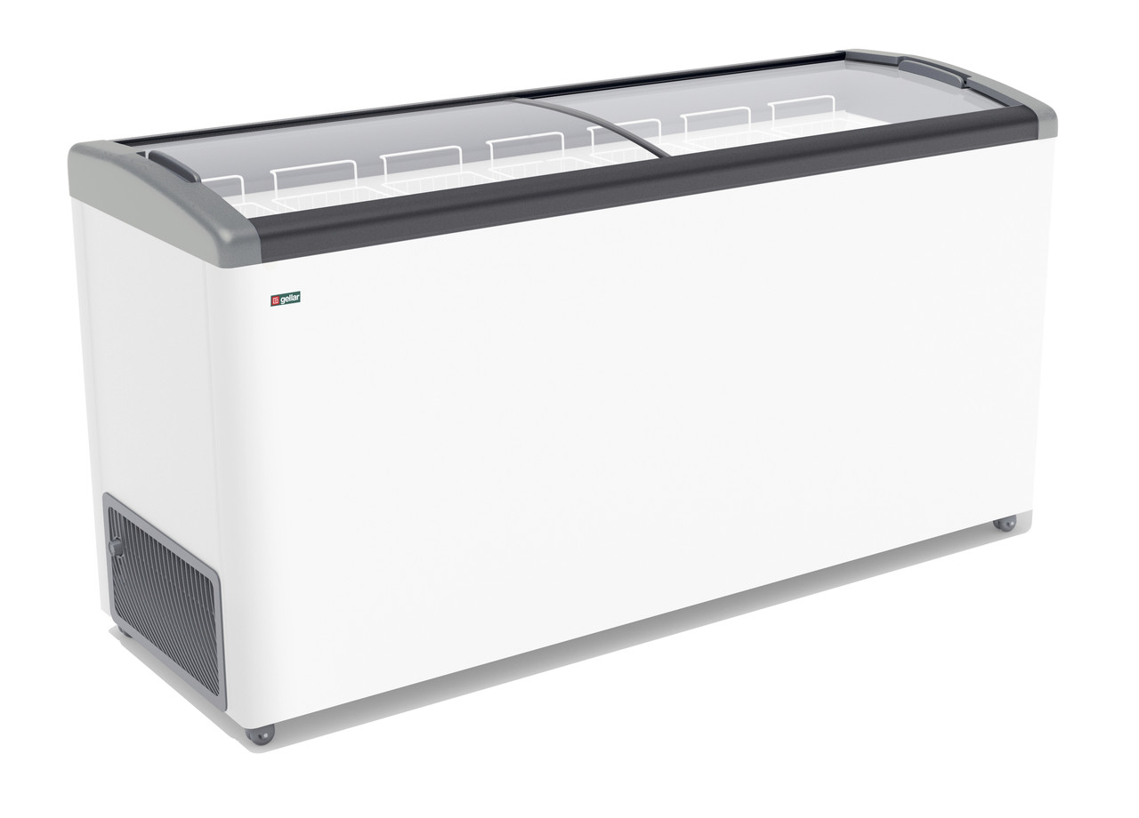 Морозильный ларь Frostor (Фростор) GELLAR FG 600 E с наклонным гнутым стеклом серый (520 л)