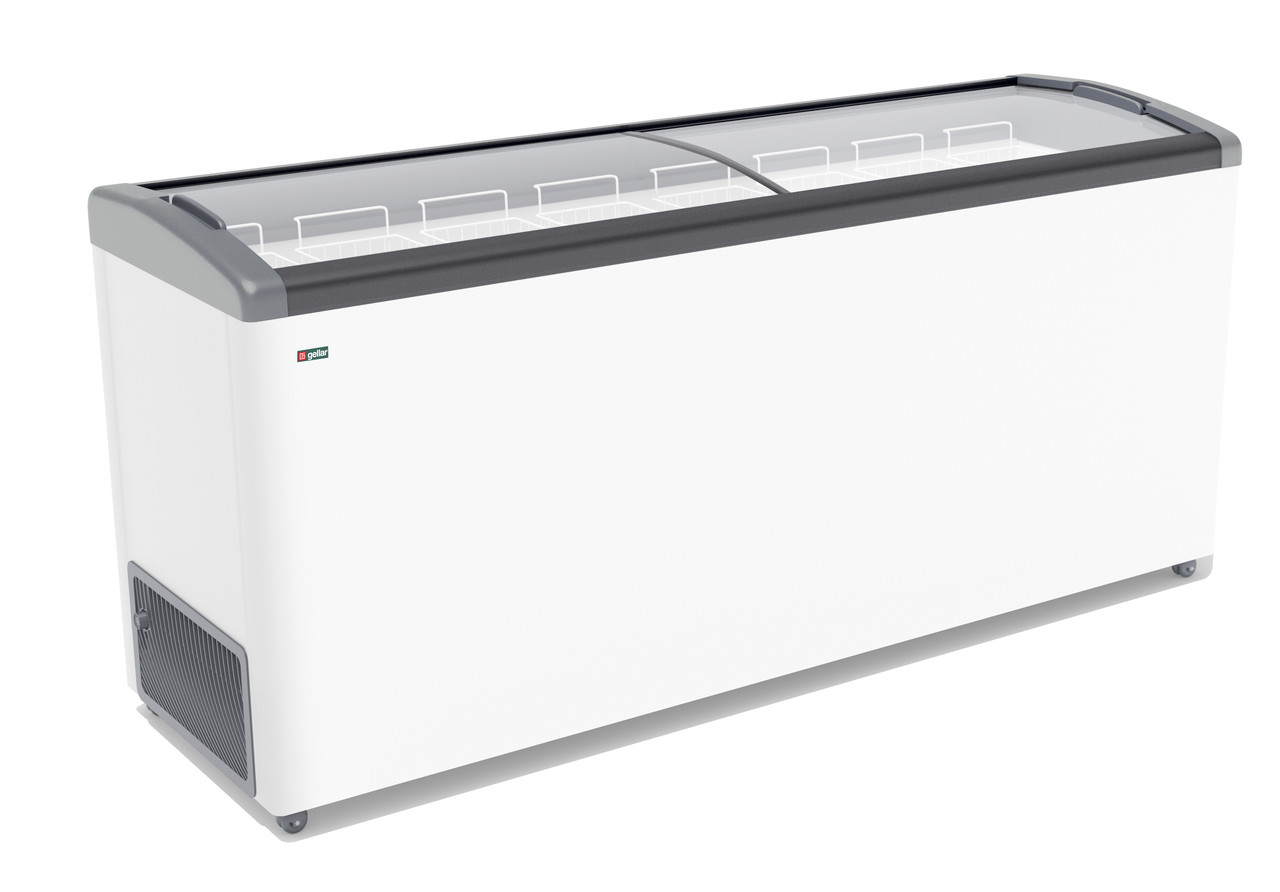 Морозильный ларь Frostor (Фростор) GELLAR FG 700 E с наклонным гнутым стеклом серый (590 л)