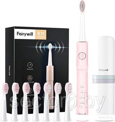 Электрическая зубная щетка Fairywill E11 (розовый, 8 насадок), фото 2