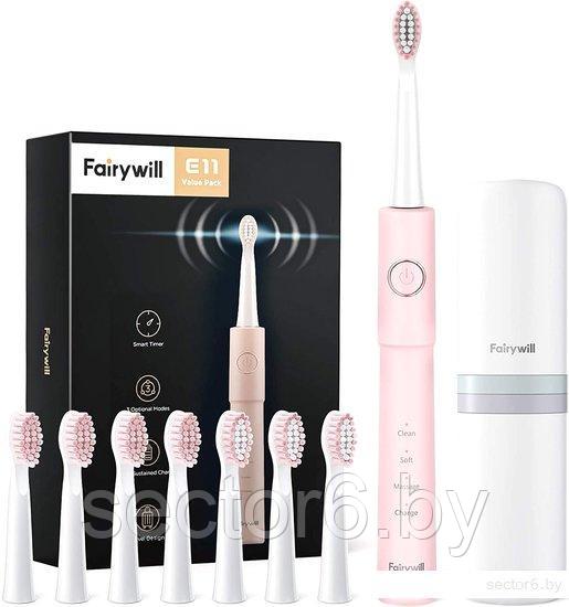 Электрическая зубная щетка Fairywill E11 (розовый, 8 насадок) - фото 1 - id-p226608510