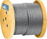 Трос грузоподъемный стальной, оцинк., DIN 3066, d=8 мм, L=80м, свивка 6 х 37 + IWR (30417-08) ЗУБР