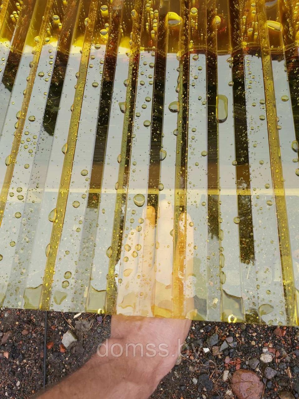 Профилированный монолитный поликарбонат ГРАНАТ 0,8мм трапеция (желтый) 1050*2000, волна 70/14мм - фото 4 - id-p226611694