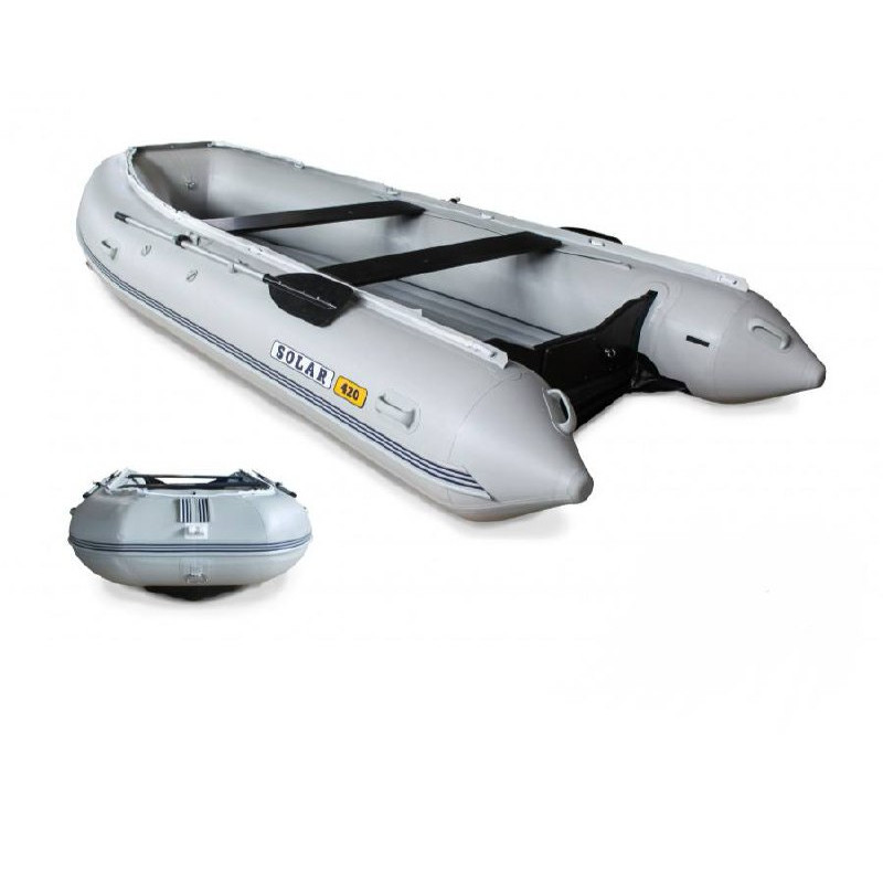 Лодка надувная моторная SOLAR-420 К, серый - фото 1 - id-p226611741