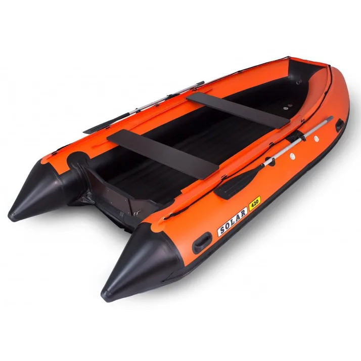 Лодка надувная моторная SOLAR-420 К, оранжевый - фото 1 - id-p226611745
