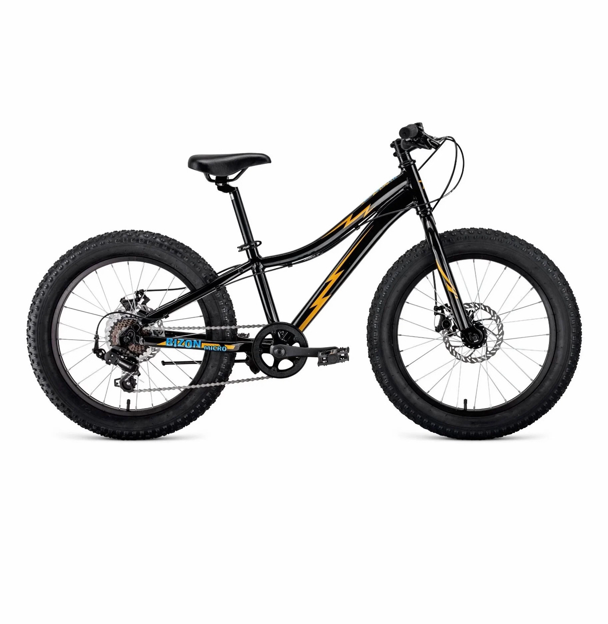 Велосипед Forward Bizon Micro 20 D Fr (2023) черный/желтый - фото 1 - id-p226612800