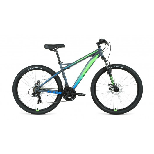 Велосипед Forward Flash 26 2.2 S disc (2021) серый матовый/ярко зеленый - фото 1 - id-p226614756